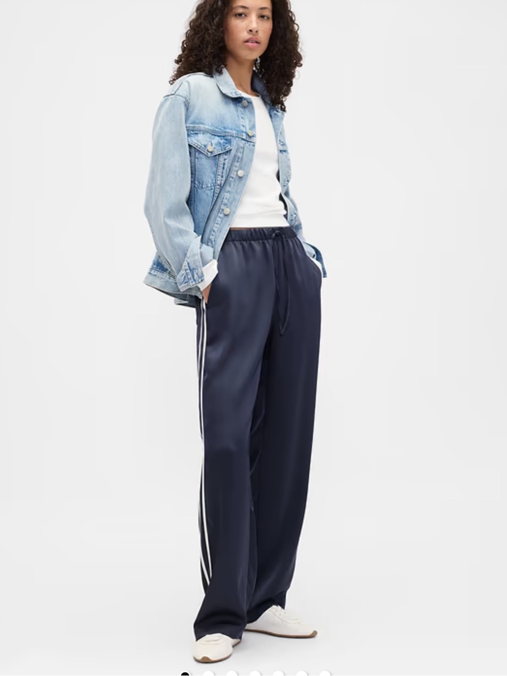 GAP Navy Track Jogger Pants with White Side Stripes